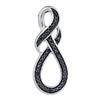 Image 1 : Black Color Enhanced Diamond Infinity Pendant .03 Cttw Sterling Silver