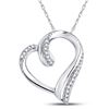 Image 1 : Diamond Heart Pendant 1/10 Cttw Sterling Silver