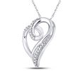 Image 2 : Diamond Heart Pendant 1/10 Cttw Sterling Silver