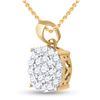 Image 2 : Diamond Cluster Pendant 3/4 Cttw 10kt Yellow Gold