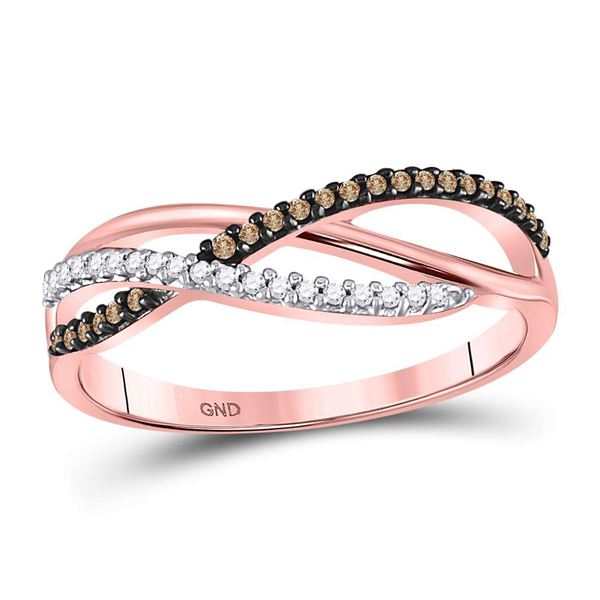 Brown Diamond Band Ring 1/6 Cttw 10kt Rose Gold