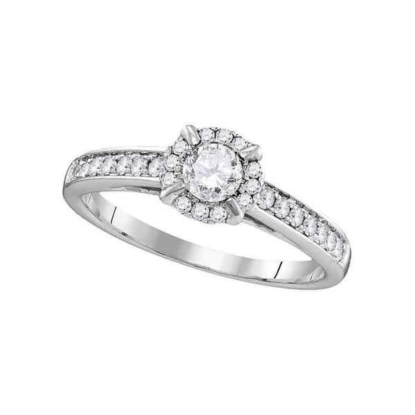 Diamond Solitaire Bridal Wedding Engagement Ring 5/8 Cttw 14kt White Gold