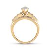 Image 4 : Diamond Oval Cluster Bridal Wedding Engagement Ring 1/2 Cttw 10kt Yellow Gold
