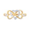 Image 2 : Diamond Infinity Heart Ring 1/10 Cttw 10kt Yellow Gold