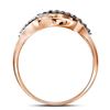 Image 2 : Brown Diamond Crossover Band Ring 1/2 Cttw 10kt Rose Gold