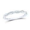 Image 1 : Diamond Twist Stackable Band Ring 1/12 Cttw 10kt White Gold