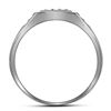 Image 2 : Mens Diamond Square Cluster Ring 1/4 Cttw 10kt White Gold