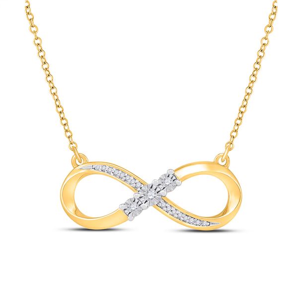Diamond Infinity Necklace 1/20 Cttw 10kt Yellow Gold