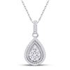 Image 1 : Diamond Teardrop Pendant 1/4 Cttw 10kt White Gold