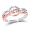 Image 1 : Diamond Linked Knot Band Ring 1/8 Cttw 10kt Two-tone Gold