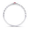 Image 4 : Ruby Diamond Stackable Band Ring .03 Cttw 10kt White Gold
