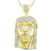 Image 1 : Mens Diamond Jesus Face Charm Pendant 3/8 Cttw 10kt Yellow Gold