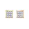 Image 2 : Mens Diamond Square Earrings 1/20 Cttw 10kt Yellow Gold