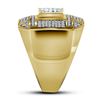 Image 2 : Mens Princess Diamond Grid Cluster Ring 1 Cttw 14kt Yellow Gold