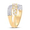 Image 3 : Diamond Crossover Strand Band Ring 3/4 Cttw 10kt Yellow Gold