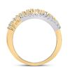 Image 4 : Diamond Crossover Strand Band Ring 3/4 Cttw 10kt Yellow Gold