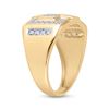 Image 4 : Mens Diamond Cross Cluster Ring 1/3 Cttw 10kt Yellow Gold