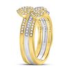 Image 3 : Diamond 3-Piece Heart Ring 1/2 Cttw 10kt Two-tone Gold