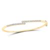 Image 1 : Diamond Bypass Bangle Bracelet 1 Cttw 14kt Yellow Gold