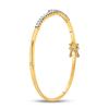 Image 4 : Diamond Bypass Bangle Bracelet 1 Cttw 14kt Yellow Gold