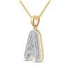 Image 2 : Mens Diamond Initial A Letter Charm Pendant 1/2 Cttw 10kt Yellow Gold