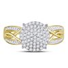 Image 2 : Diamond Circle Cluster Ring 3/8 Cttw 10kt Yellow Gold