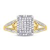 Image 2 : Diamond Cluster Ring 1/6 Cttw 10kt Yellow Gold