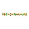 Image 2 : Emerald Dot Flower Stackable Band Ring 1/12 Cttw 10kt Yellow Gold