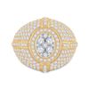 Image 2 : Mens Diamond Cluster Ring 3-5/8 Cttw 14kt Yellow Gold