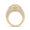 Image 3 : Mens Diamond Cluster Ring 3-5/8 Cttw 14kt Yellow Gold