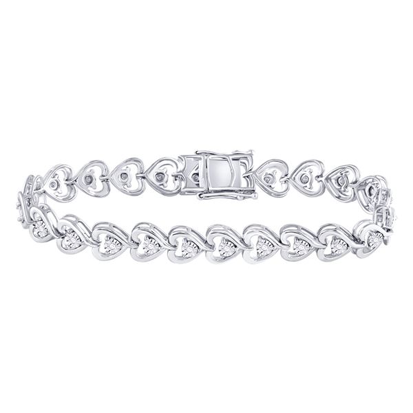 Diamond Heart Tennis Bracelet 1/2 Cttw Sterling Silver