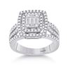 Image 1 : Baguette Diamond Square Ring 7/8 Cttw 14kt White Gold