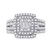Image 2 : Baguette Diamond Square Ring 7/8 Cttw 14kt White Gold