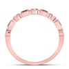 Image 4 : Princess Emerald Diamond Square Dot Stackable Band Ring 1/8 Cttw 10kt Rose Gold