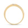 Image 3 : Mens Diamond Single Row Cross Wedding Band 1/20 Cttw 10kt Yellow Gold