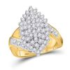 Image 1 : Diamond Marquise-shape Cluster Ring 1 Cttw 10kt Yellow Gold