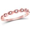 Image 1 : Diamond Classic Stackable Band Ring 1/10 Cttw 14kt Rose Gold