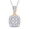 Image 1 : Diamond Square Pendant 1/2 Cttw 14kt Yellow Gold