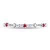 Image 2 : Ruby Diamond Beaded Stackable Band Ring 1/20 Cttw 10kt White Gold