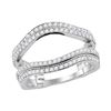 Image 1 : Diamond Solitaire Enhancer Wedding Band 3/4 Cttw 14kt White Gold