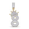 Image 1 : Mens Diamond Number 8 Crown Charm Pendant 3/4 Cttw 10kt Yellow Gold