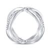 Image 3 : Diamond Crossover Band Ring 1/3 Cttw 10kt White Gold