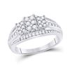 Image 1 : Diamond Cluster Ring 1/2 Cttw 10kt White Gold