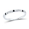 Image 1 : Black Color Enhanced Diamond Band Ring 1/10 Cttw 10kt White Gold