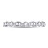 Image 2 : Diamond Marquise Dot Stackable Band Ring 1/6 Cttw 10kt White Gold