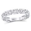 Image 1 : Diamond Rolo Link Stackable Band Ring 1/5 Cttw 10kt White Gold