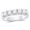 Image 1 : Machine Set Diamond 5-stone Wedding Band 1 Cttw 14kt White Gold