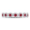 Image 2 : Ruby Circle Stackable Band Ring 1/2 Cttw 10kt White Gold