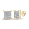 Image 1 : Diamond Square Earrings 1/4 Cttw Yellow-tone Sterling Silver