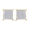 Image 2 : Diamond Square Earrings 1/4 Cttw Yellow-tone Sterling Silver